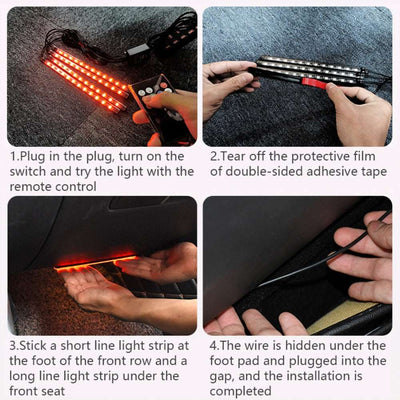 Car Atmosphere rgb Light - 4 pcs