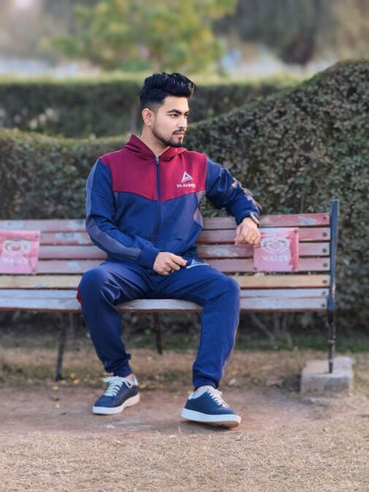 M. Ahmed's Red & Blue Tracksuit – Top & Bottom Set