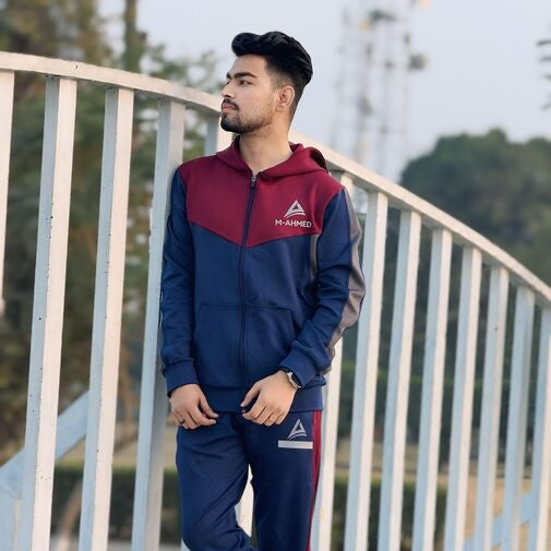 M-Ahmed Gym Tracksuit | Red And Blue