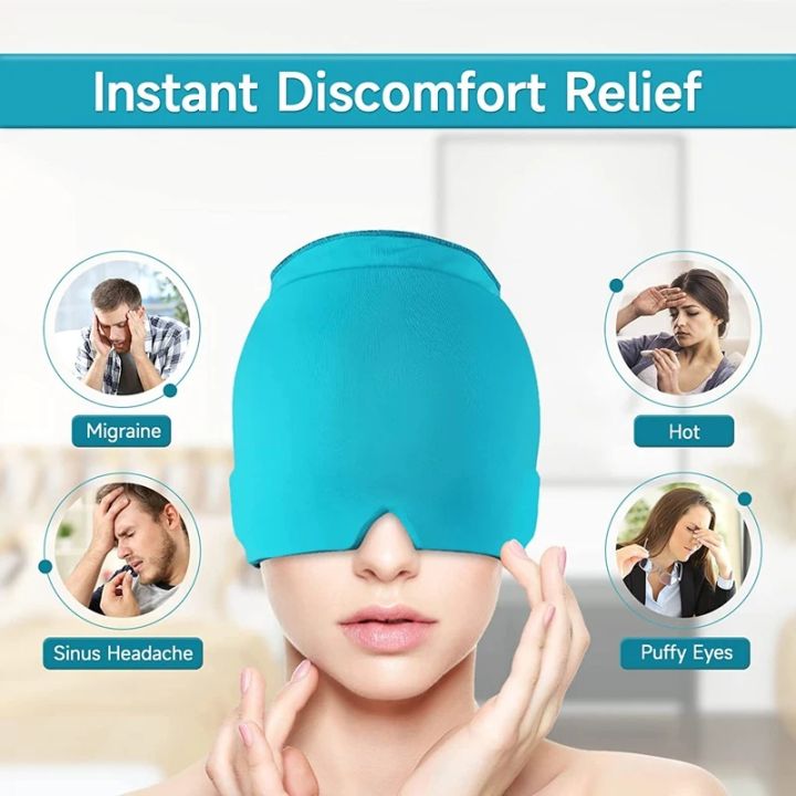 Migraine Relief Hat headache hat Gel Hot Cold Therapy lce Cap For Relieve Pain lce Hat Eye Mask Stress Pressure Pain Relief Migraine Relief Hat headache hat Gel Hot Cold Therapy