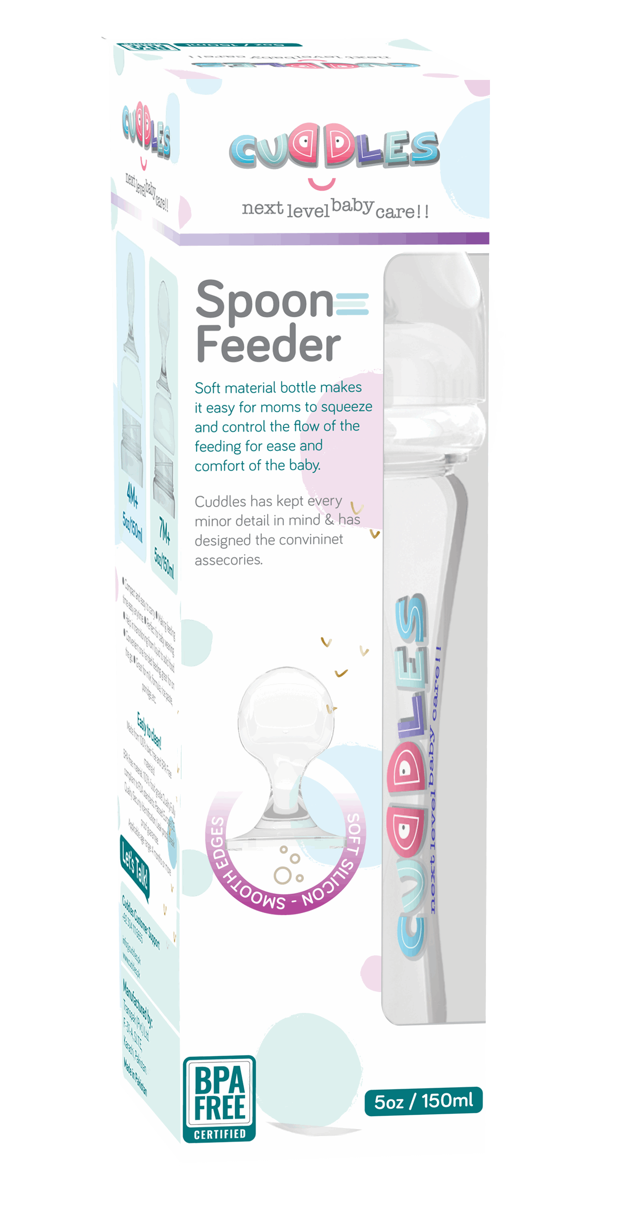 badge Cuddles Baby Spoon Feeder 5Oz/150Ml 4 Month